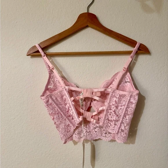 For Love & Lemons Pink Bustier Bra 34D
